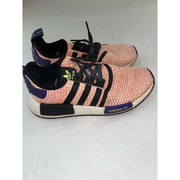 Adidas NMD Boost Womens‎ 7 Blue Orange Black Shoes A12 - Picture 4 of 7